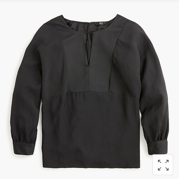 NWT J.CREW Keyhole V-neck top in satin-backed crepe - Picture 1 of 8